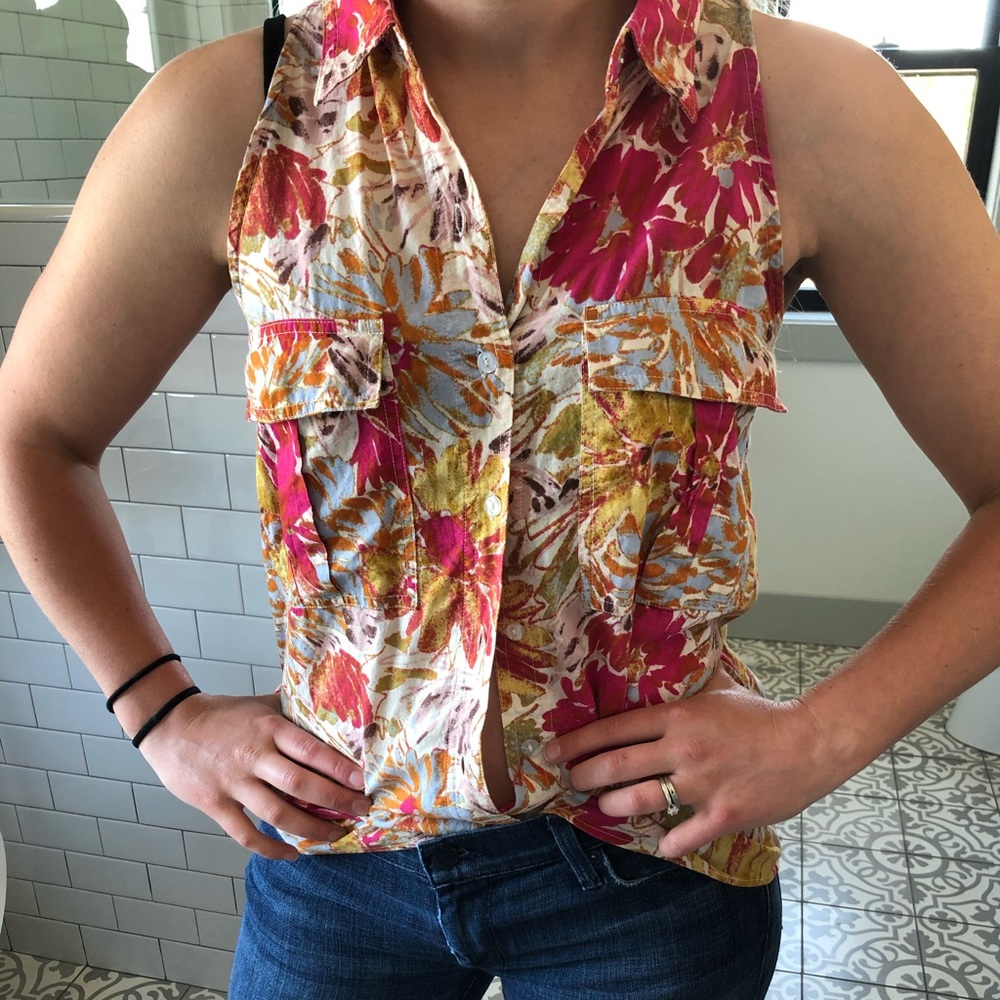 Anthropologie Sleeveless collared shirt